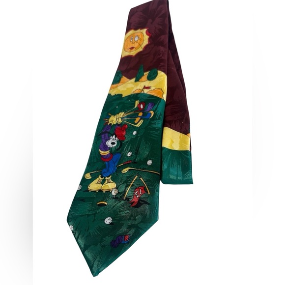 Vintage 90's Mickey Unlimited Disney Goofy Golf Neck Tie Adult Size - Picture 2 of 7